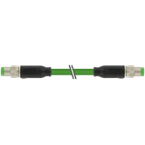 M8 male 0°/M8 male 0° D-cod. PUR 1x4xAWG22 shielded gn+drag-ch 0.5m