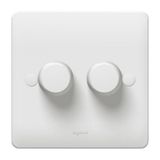 Synergy 2 Gang 2 Way 400W Push On/Off Rotary Dimmer White