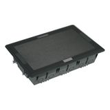Underfloor boxes 24/30 mod.-inox compart. cover with customiz., ergonomic handle