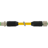 M12 male 0° / M12 female 0° A-cod. PUR 8x0.25 ye UL/CSA+drag ch. 1.5m