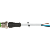 M12 male 0° A-cod. with cable PUR 4x0.34 gy UL/CSA+robot+drag ch. 5m