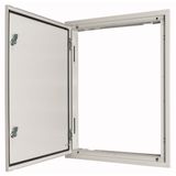 3-component flush-mounted door frame with door, double-bit lock, IP54, HxW=2060x1200mm, white