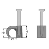 Nail clips for round cables 5-7 black