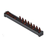 Busbar, 1xRCCB 4-pole, 8 MCB 1+N/1 MW, 12MW