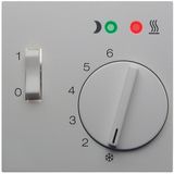 Cen. plate f.thermostat f.+rflr. heat.,pivoted,setting knob,S.1/B.3/B.