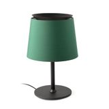 SAVOY BLACK TABLE LAMP GREEN LAMPSHADE