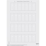 Labelling sheets f. multi-function pbutton w. IR receiver, polar white, System M