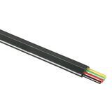 Flat cable, 4 wires, black for Telephony patchcords 100m