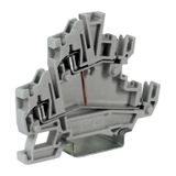 Sping-clamp terminal block 1.5mm2, 2-levels, connected, grey.color, for pluggable connector