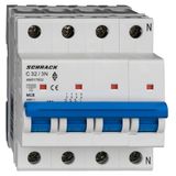 Miniature Circuit Breaker (MCB) AMPARO 10kA, C 32A, 3+N