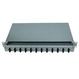 FO Patchpanel 19", 1U, sliding, for 16 fibers, ST, MM