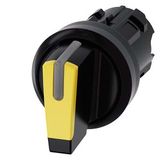 3SU1002-2BN30-0AA0-Z X90 Selector switch, illuminable, 22 mm, round, plastic, yellow, selector switch, short, 3 switch positions I-O