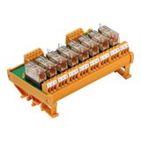 Relay module, 8-channel, 24 V AC / DC, LED yellow, 8 CO contact (AgNi 