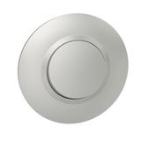 Dooxie pushbutton 6A 250V~ delivered with round aluminum plate with chrome effect ring