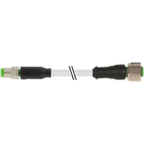 M8 male 0° / M12 female 0° A-cod. PVC 4x0.25 gy UL/CSA 5m