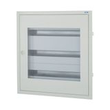 Complete flush-mounted flat distribution board with window, grey, 24 SU per row, 3 rows, type C