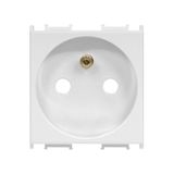 Socket with earthed pin and child protection, 16A, white