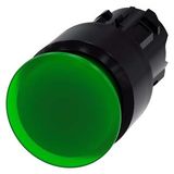 Illuminated mushroom pushbutton, 22 mm, round, plastic, green, 30 mm, 3SU1001-1AA40-0AA0-Z Y10