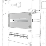 WINDOW PANEL - WITH DIN RAIL - QDX - 35 MODULES - 850X150MM