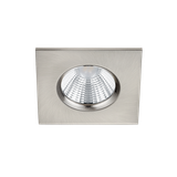 Zagros LED recessed spotlight IP65 brushed steel square