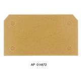 End plate (terminals), 65 mm x 3 mm, dark beige, yellow