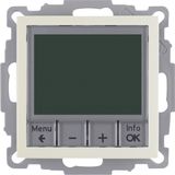 Thermostat, NO contact, centre plate, time-controlled, S.1, white glos