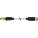 M8 male 0° / M8 female 0° A-cod. PUR 3x0.25 gy UL/CSA+drag ch. 0.8m