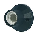 E27 lampholder, straight flange, black