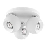 Matt White Aluminium  LED GU10 3x10 Watt 230 Volt   IP20 Bulb Excluded  D: 25 H: 15 cm Rotating