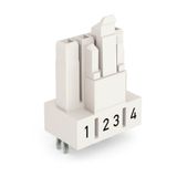 Socket for PCBs straight 4-pole white