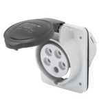 10° ANGLED FLUSH-MOUNTING SOCKET-OUTLET HP - IP44/IP54 - 3P+E 16A 480-500V 50/60HZ - BLACK - 7H - SCREW WIRING