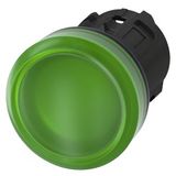 Indicator light, 22 mm, round, plastic, green, lens, smooth, with…3SU1001-6AA40-0AA0-Z Y10