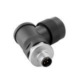Round plug (field customisable), male, angled, Screw connection, M12, 