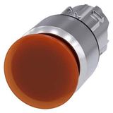 Illuminated mushroom pushbutton, 22 mm, round, metal, shiny, amber, 30  3SU1051-1AA00-0AA0-Z Y12