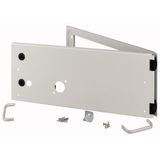 Opening metal front plate for drawer, closed IP55, H=225mm, grey