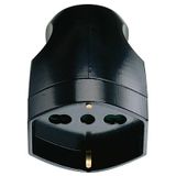 2P+E 16A axial outlet universal black