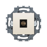 COAXIAL TV SOCKET-OUTLET, CLASS A SHIELDING - IEC MALE CONNECTOR 9,5 MM - DIRECT - 2 MODULE - IVORY - DAHLIA
