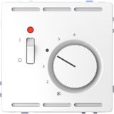 Room temperature controler 230 V w. switch & cen.pl., lotus white, System Design