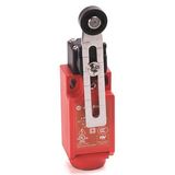 Allen-Bradley, 440P-CALB12E, Safety Limit Switch, 22mm Plastic, Adjustable Lever, 2 N.C., 1 N.O., BBM, 1/2 in NPT Conduit