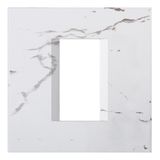 Cover frame 1/2M, stone white