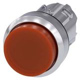 Illuminated pushbutton, 22 mm, round, metal, shiny, amber, pushbutton, raised, momentary contact type, with  3SU1051-0BB00-0AA0-Z Y19