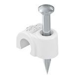 2004 25 RW  ISO-Nagel-Clip, 4mm, L25, pure white Polypropylene