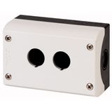 Surface mounting enclosure, RAL 7035, Number of locations: 2