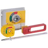 Rotary handle - for DPX 1250/1600 - vari-depth IP 55 - emergency use -red/yellow