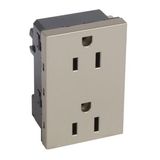 Arteor™ - American type 2x2P+E socket outlet 15 A 127 V - 3 modules - Champagne