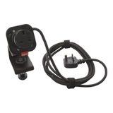 Incara Electr'On Desk Module Black with 1 x BS Socket, 2.5m Cord and BS 1363 Plug