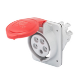 10° ANGLED FLUSH-MOUNTING SOCKET-OUTLET HP - IP44/IP54 - 2P+E 16A 380-415V 50/60HZ - RED - 9H - FAST WIRING