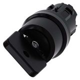 3SU1000-4HF01-0AA0-Z Y19 Key-operated switch O.M.R, 22 mm, round, plastic, lock number 73034, black, with 2 keys, 2 switch positions O-I, latching, actuating angle 90°, 10:30h/13:30h,