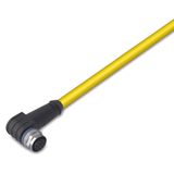 System bus cable for drag chain M12B socket angled 5-pole yellow