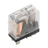 Miniature industrial relay, 12 V DC, Green LED, 1 CO contact (AgSnO) ,